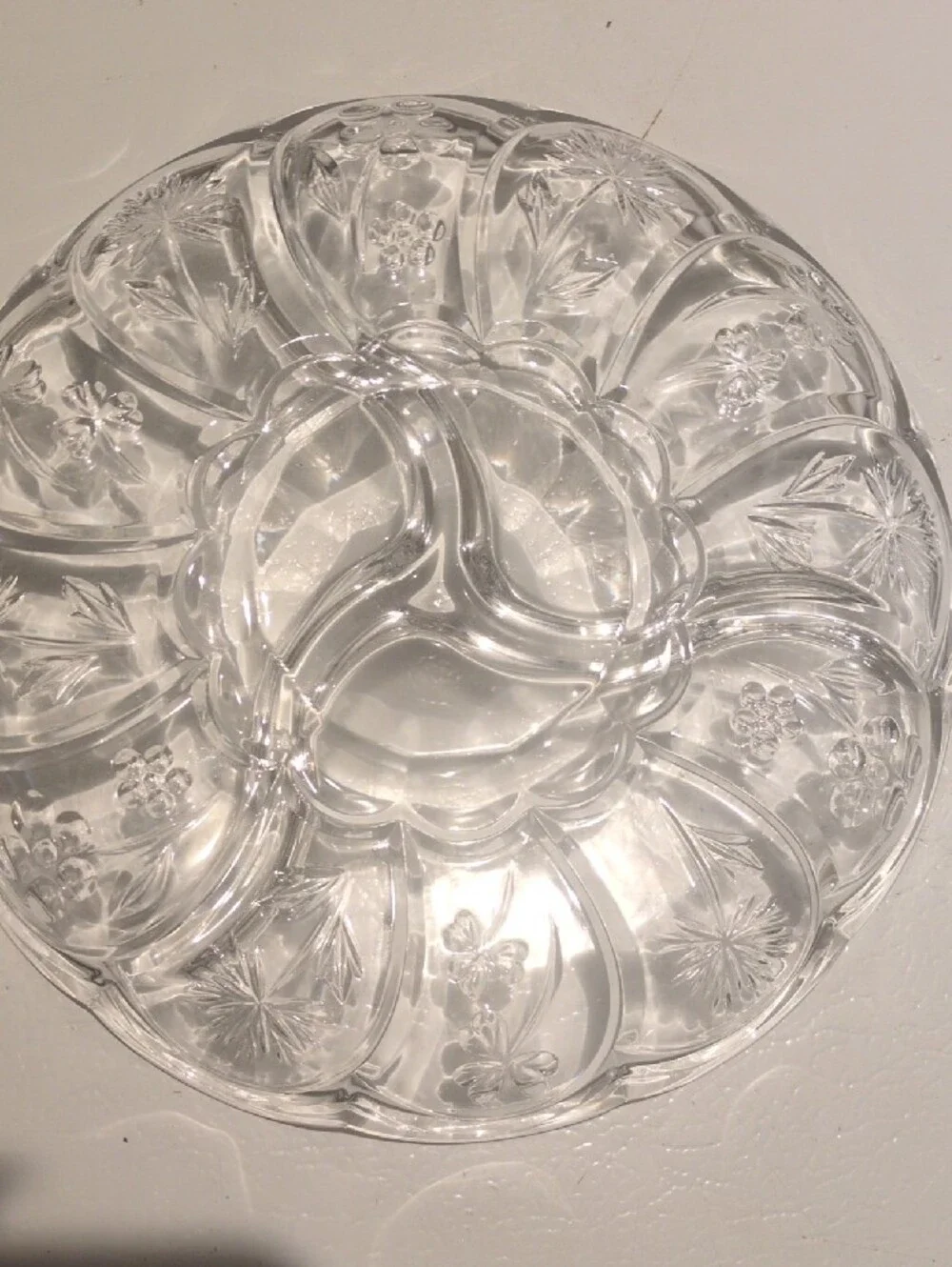 Crystal Clear Glass Sectioned Serving Tray - Clear